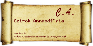 Czirok Annamária névjegykártya