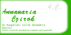 annamaria czirok business card