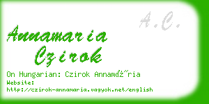 annamaria czirok business card